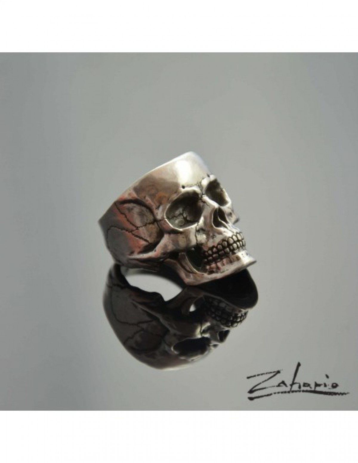 Sygnet czaszka srebro Zahario